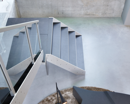 Natural stone stair at Crealab in Kortrijk
