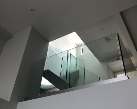 Glass stair in luxury apartment in New York