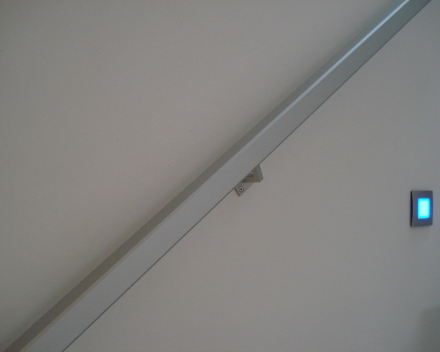 Aluminium handrail at Desmet-Claeys