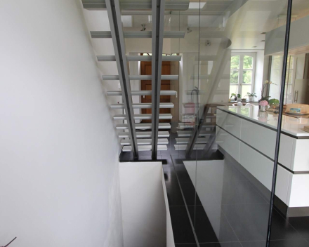 Modern stair in a kitchen