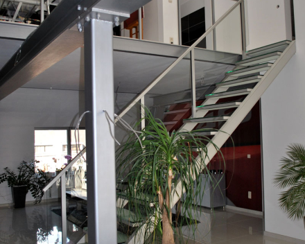 Illuminated stair at Hanssens in Oudenaarde